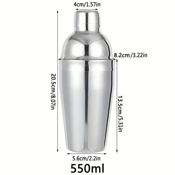 Шейкер 550 мл из нержавеющей стали для коктейлей Киев