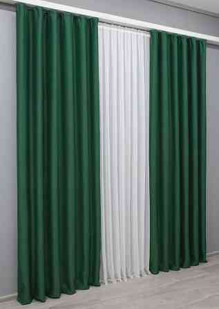 Комплект готових штор VR-Textil Bagema Rvs № 1475ш Зелений 240х270 см 2 шт (39-0052) Київ