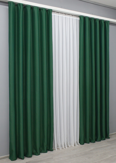 Комплект готових штор VR-Textil Bagema Rvs № 1475ш Зелений 240х270 см 2 шт (39-0052) Київ - фото 4