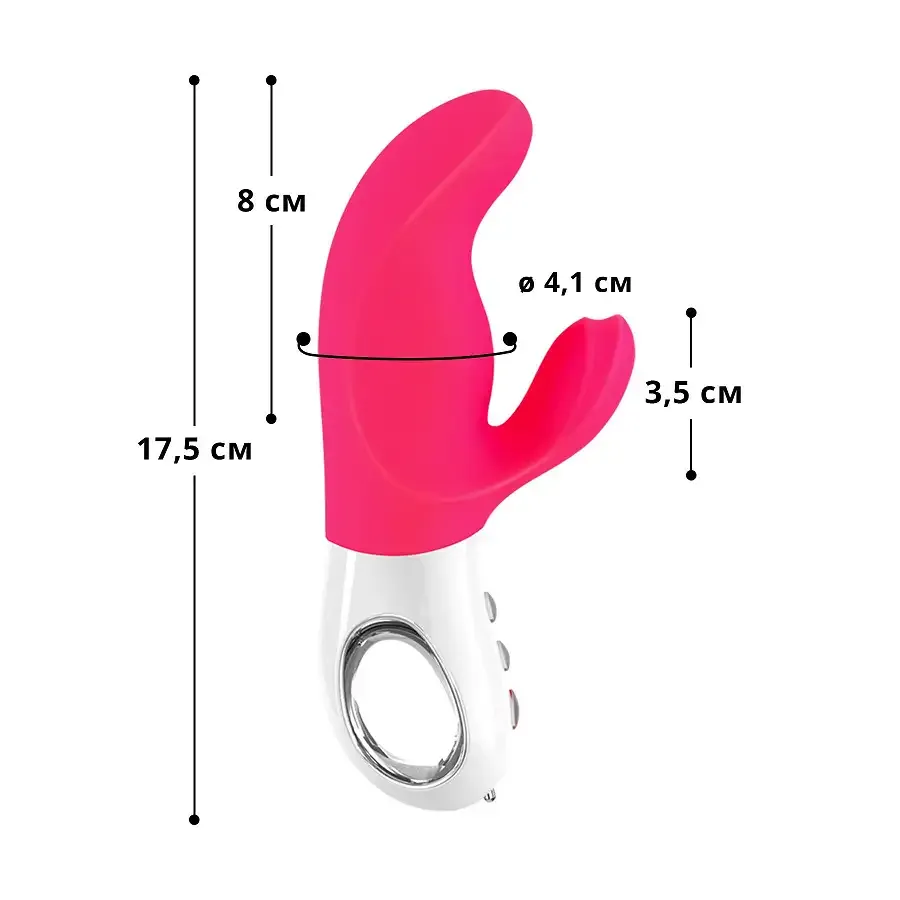 Вібратор-кролик Fun Factory MISS BI pink/white, 2 незалежні мотори, діаметр 4,2 см Львів - фото 2