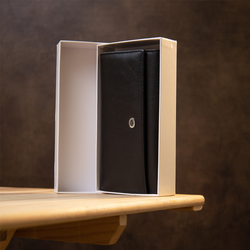 Універсальний жіночий гаманець ST Leather 19388 Чорний Київ - фото 9