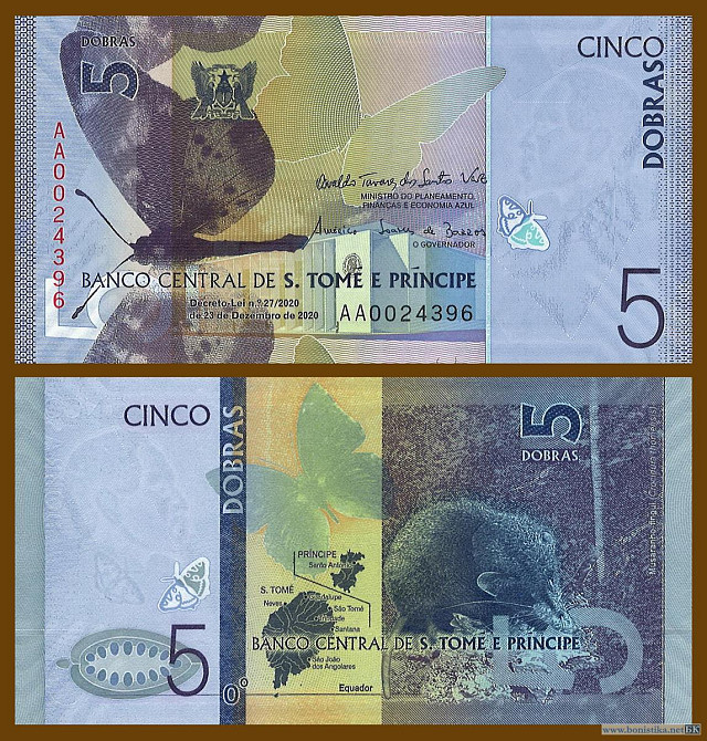 Сан - Томе и Принсипи 5 dobras 2020 Pick 76 UNC(бумага) Полтава - фото 1
