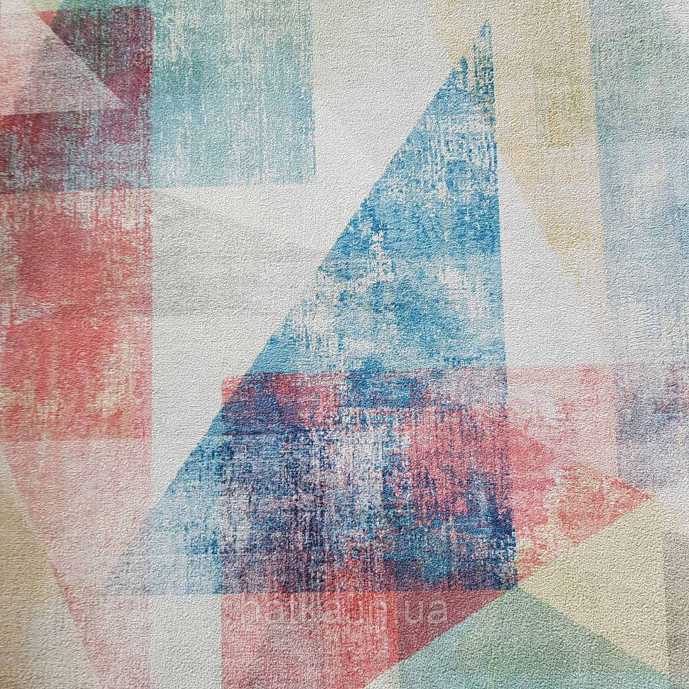 Шпалери вінілові на флізелін Rasch Linares 0.53х10 геометрія абстракція фігури червоні сині жовті 617979 Київ - фото 2