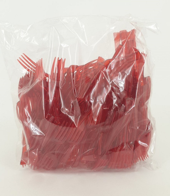 Вилка одноразова пластикова для фруктів Юніта Червона (250 шт) Харків - фото 3