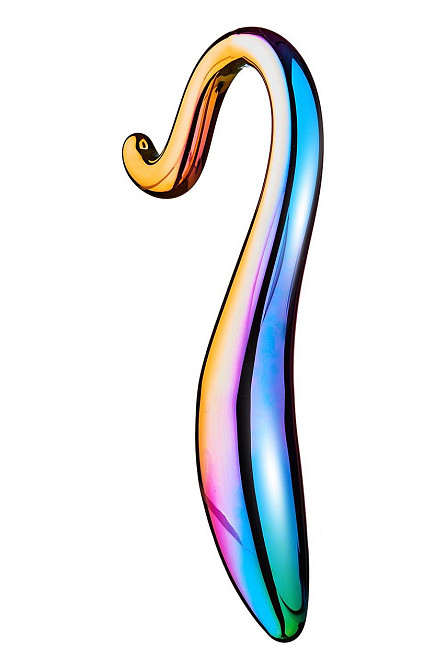 Изогнутый стеклянный фаллоимитатор Dream Toys Glamour Glass, разноцветный Sex Aura Киев - изображение 2