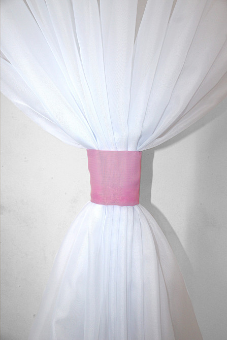 Кухонная занавеска VR-Textil № 114к ламбрекен и тюль розовый с белым 270х170 см (52-0533) Киев - изображение 3