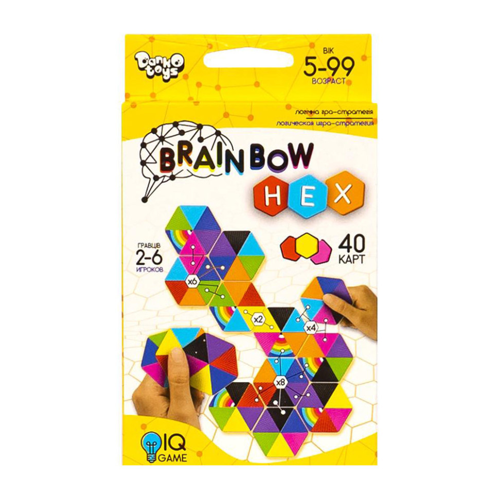 Розважальна карткова гра "Brainbow HEX" G-BRH-01-01, 40 карт Вінниця - фото 1