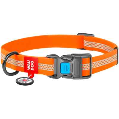 Ошейник для животных WAUDOG Waterproof пластиковая пряжка M Ш 20 мм Д 28-40 см оранжевый (26154) Винница
