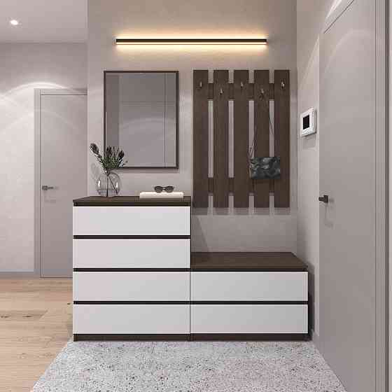 Прихожая VAYS, комплект в прихожую №1 Венге Темный-Белый фасад Львов