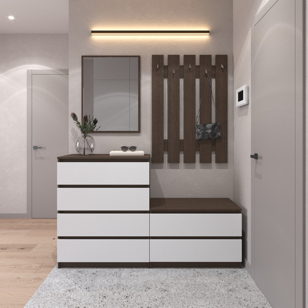 Прихожая VAYS, комплект в прихожую №1 Венге Темный-Белый фасад Львов - изображение 1