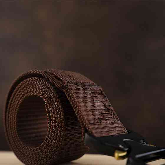 Ремень мужской текстильный Коричневый (Vintage) Киев