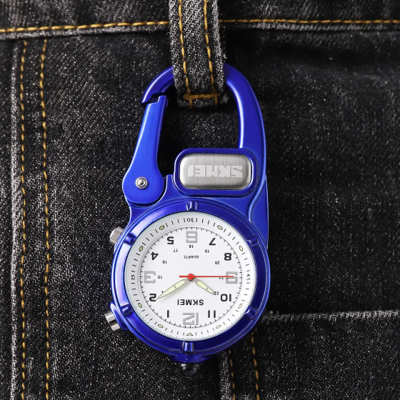 Часы кварцевые Skmei 2232 с карабином и LED-фонариком (Синий) Винница
