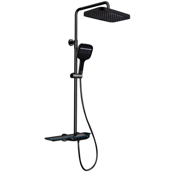 Душова колонна MIXXUS PREMIUM SPACE-009-J BLACK з термостатичним змішувачем та кнопковим перемикачем Харків