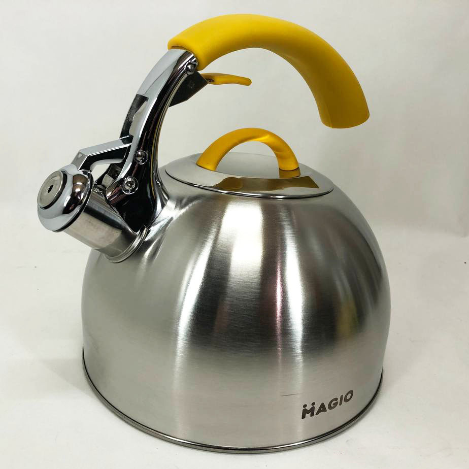 Чайник с утолщенным дном и прорезиненной ручкой Magio, Хороший чайник со свистком EU-46 Львов - изображение 7