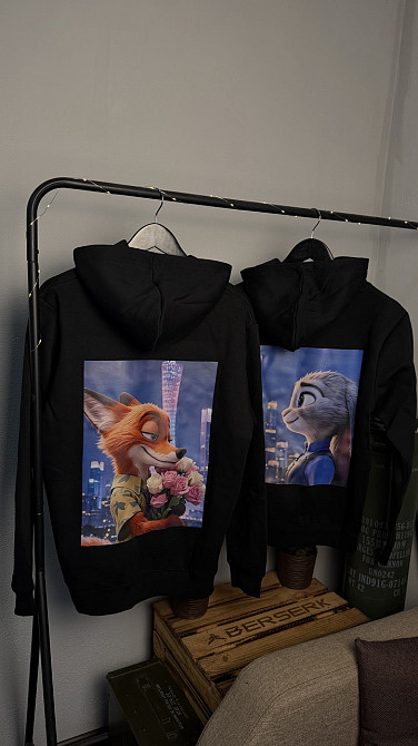 Парне худі "Звердополіс 2" Нік і Джуді S, L, Чорне Чернівці - фото 1