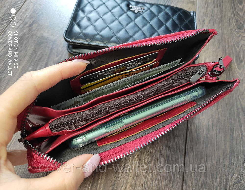 Большой женский кошелек клатч на молнии красного цвета Nibeer Киев - изображение 4