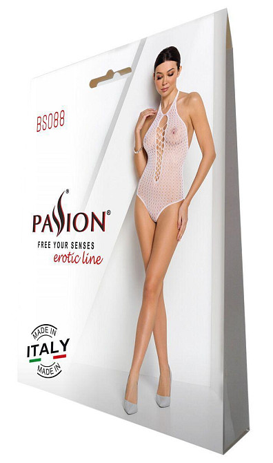 Бодістокінг з декольте Passion BS088 white, імітація корсетної шнурівки Sex Aura Київ - фото 7