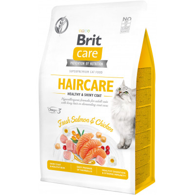 Сухий корм для кішок Brit Care Cat GF Haircare Healthy and Shiny Coat 400 г (8595602540891) Вінниця - фото 1