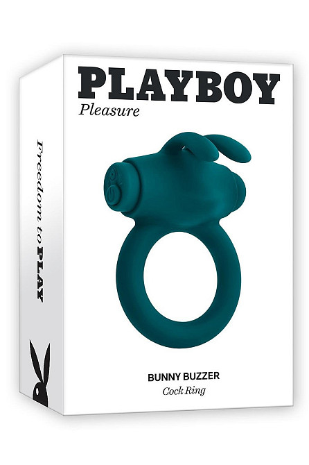 Ерекційне кільце з віброкулею Evolved Playboy Bunny Buzzer, зелене Sex Aura Київ - фото 6