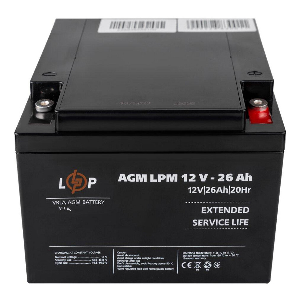 Аккумулятор AGM LPM 12V - 26 Ah под болт М5 Киев - изображение 2