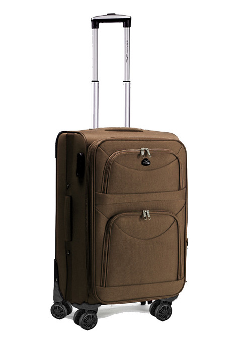 Чемодан WINGS маленький на 4-х колесах тканевый 55 см Коричневый Киев - изображение 1