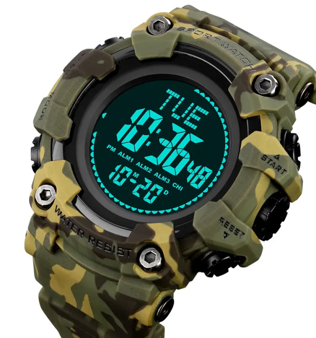 Мужские спортивные часы Skmei 2037 с компасом (Камуфляж) Винница - изображение 4