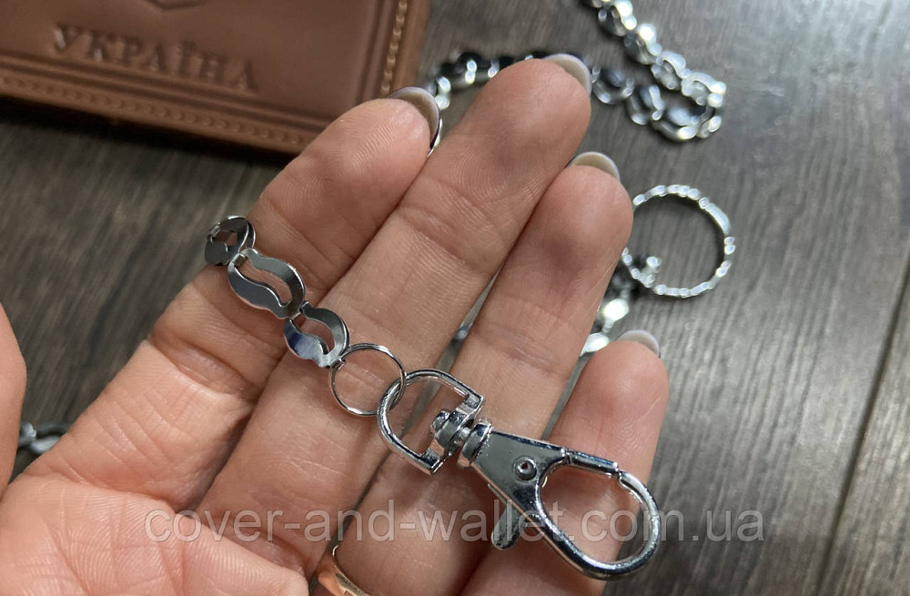 Ланцюжок для посвідчень з карабіном (змійка) 30см Київ - фото 3