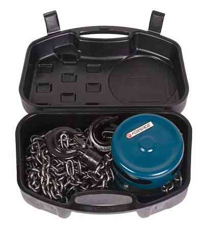 Лебідка механічна підвісна 0,5т з фіксацією ланцюга натягування (довжина ланцюга - 2,5) в кейсі Forsage Одеса