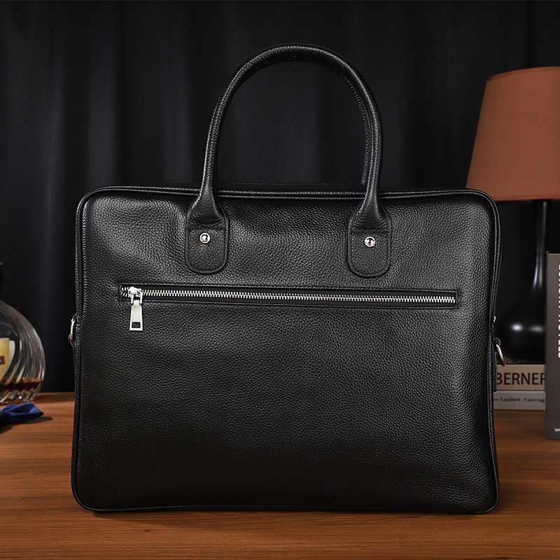 Чорна шкіряна чоловіча сумка для ноутбука Tiding Bag Київ - фото 9