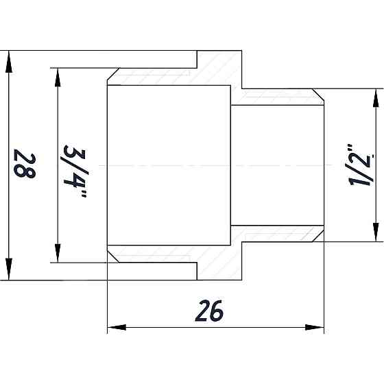 Ніпель редукційний 3/4″х1/2″ЗЗ нержавіючий SN432S OPTIMUM Киев