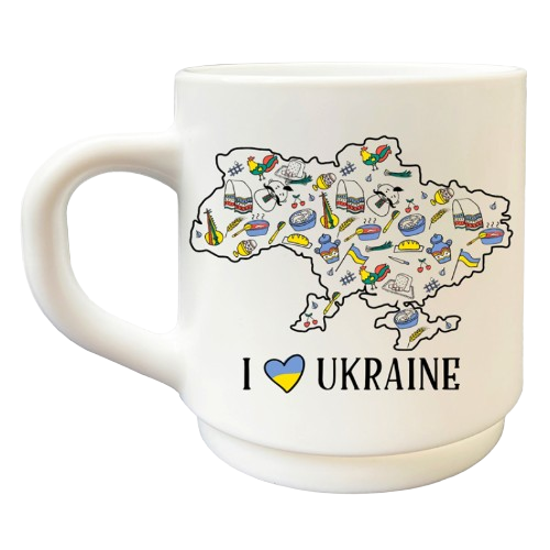Чашка I love Ukraine 290мл циліндр склокераміка(Luminarc) (в коробці) 1104 Кварта Житомир