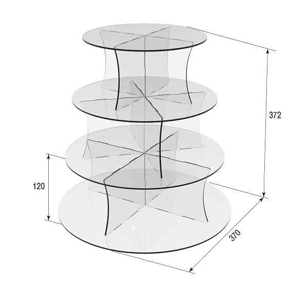 Подставка EKOSTAR под торты и для кенди бара на 4 яруса Киев