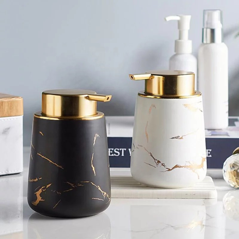 Дозатор для жидкого мыла, моющих средств керамический 400 мл, для ванной и кухни Черный Каменец-Подольский - изображение 5