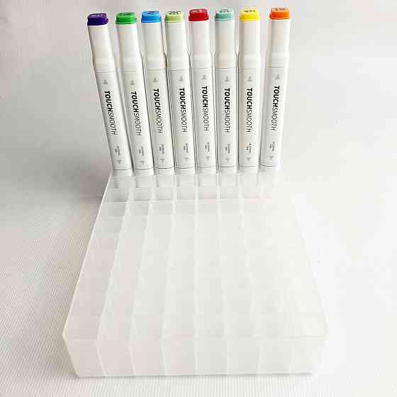 Подставка для маркеров органайзер для канцелярских принадлежностей 80 ячеек Прозрачная Каменец-Подольский