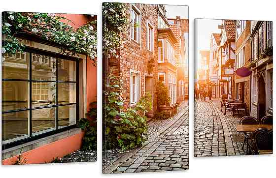 Модульна картина у вітальню/ спальню Світанок в містArt-544_3 100x150 см Київ