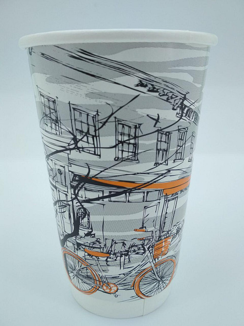 Стакан картонний 2х шаровий 505 мл малюнок (25 шт) Харків - фото 3