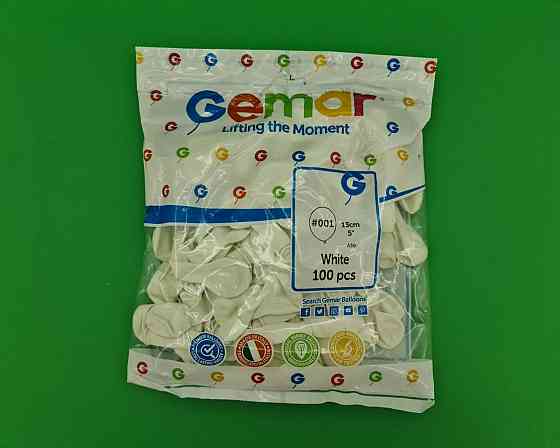 Повітряні кульки пастель білий 5" (13 см) 100 шт Gemar (1 пач.) Харків