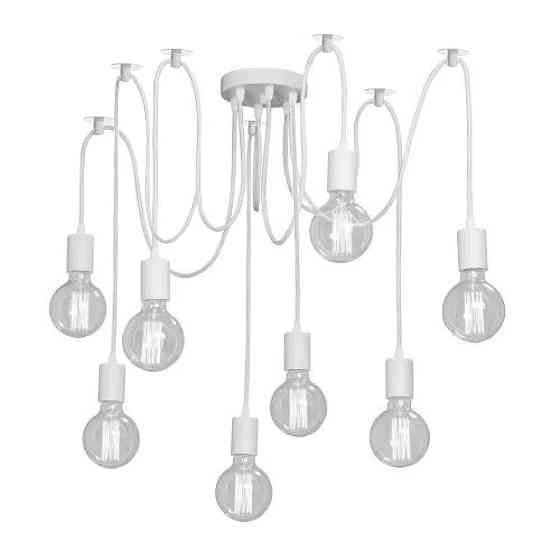 Подвесная люстра паук белая 8 ламп Е27 Spider NL 149-8W Одесса