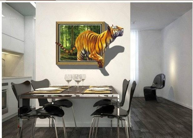 Наклейка 3D на стіну Тигр Київ - фото 2