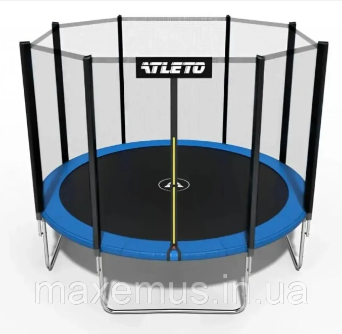 Батут детский Atleto 374 см с защитной сеткой и лестницей батут для детей садовый батут синий Мостиська - фото 16