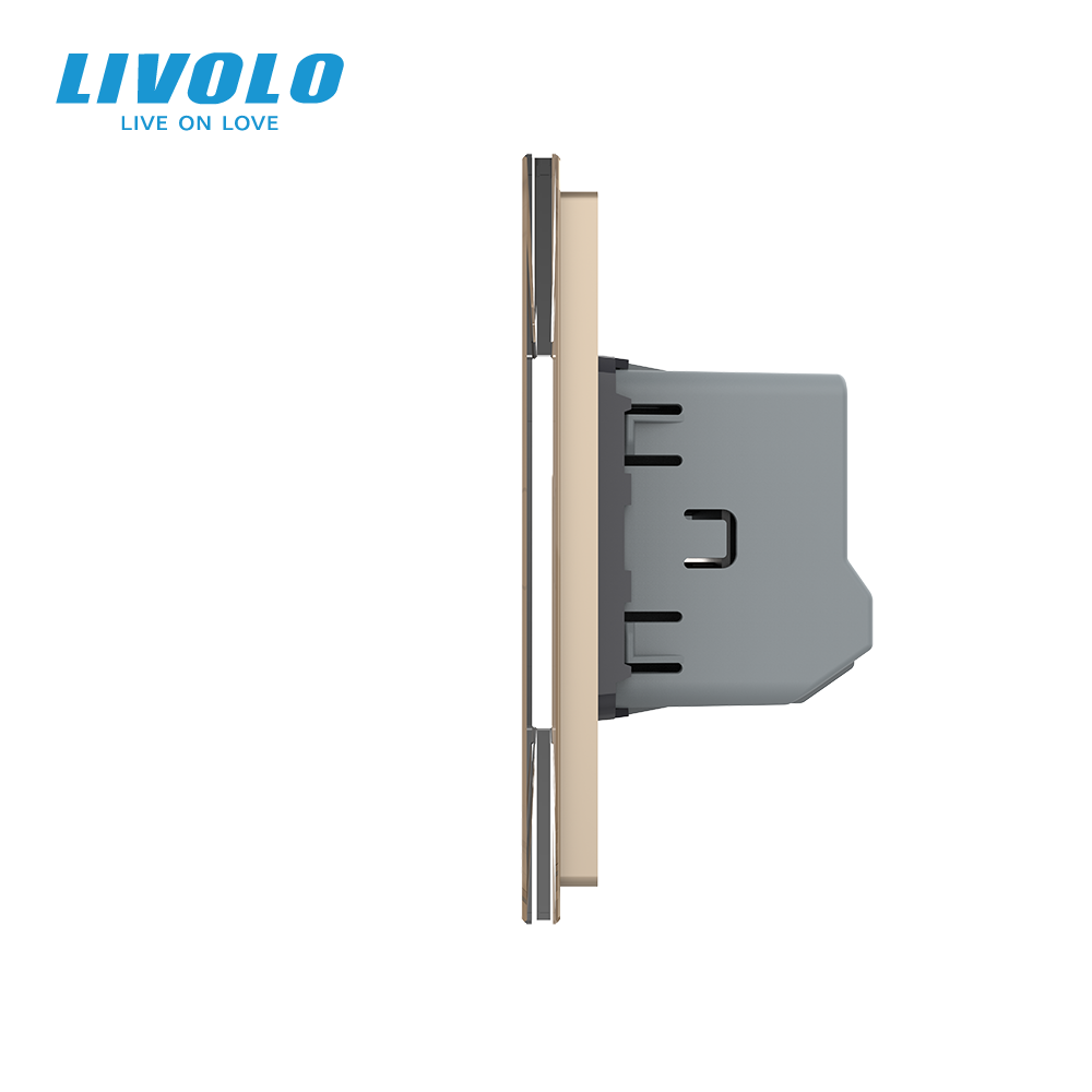 Сенсорний вимикач 5 сенсорів (1-2-2) Livolo золото скло (VL-C701/C702/C702-13) Коломыя - изображение 5