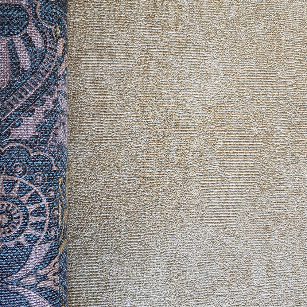 Шпалери метрові вінілові на флізелін Yuanlong Samsara однотонні ефект потертості під штукатурку золотисті Київ - фото 2