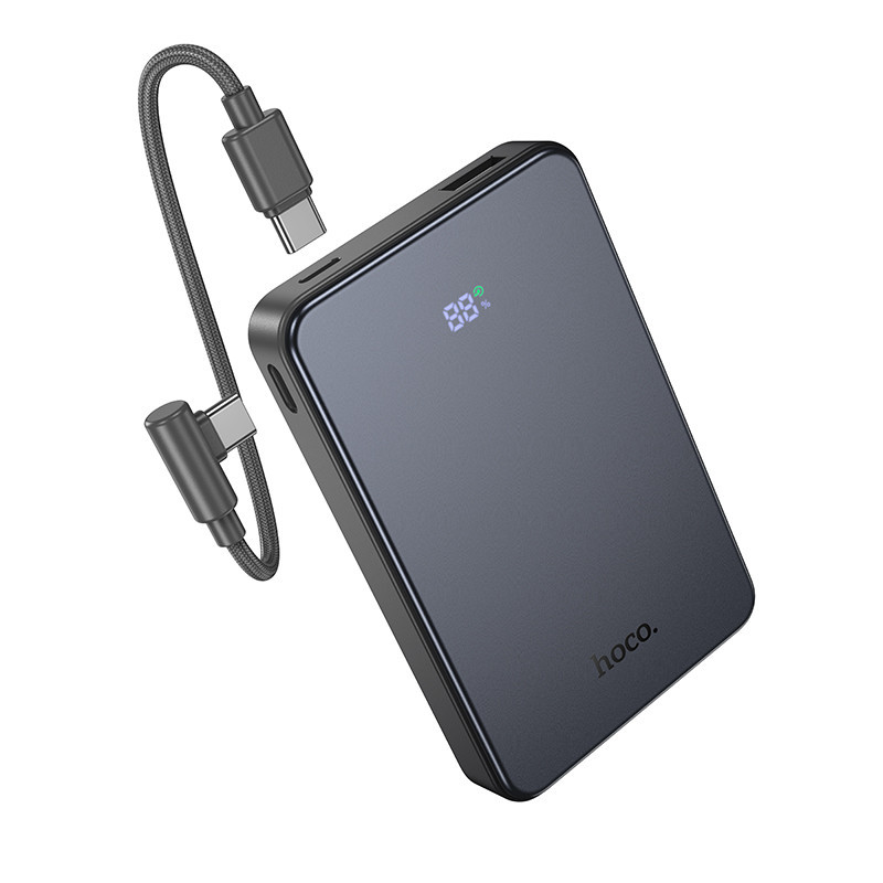 Павербанк 10000 mAh HOCO J170 Starlight 22.5W+PD20W быстрая зарядка кабель в комплекте серый металлик power bank повербанк Одесса - изображение 1