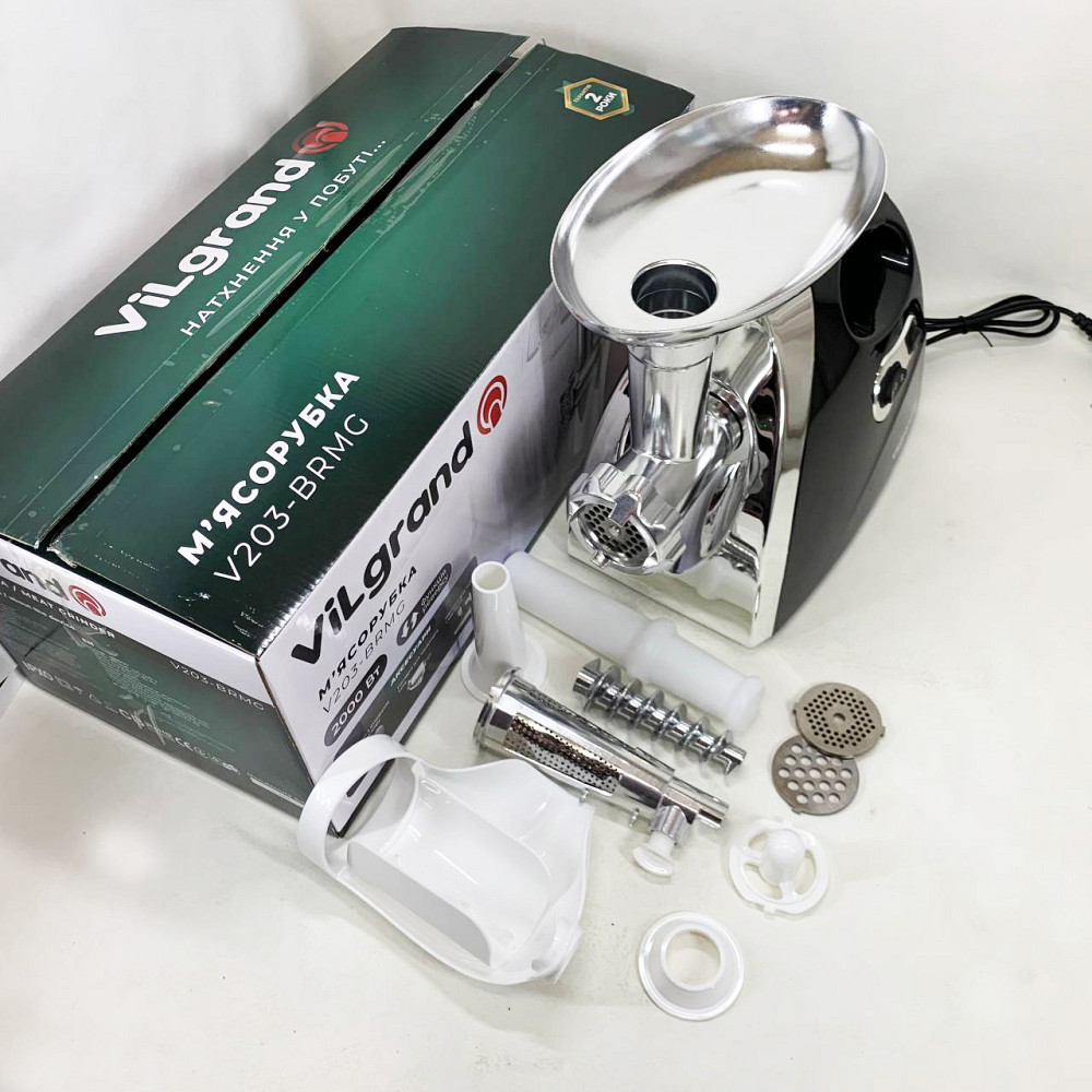 М'ясорубка з решіткою для фаршу ViLgrand, Електром'ясорубка 5 насадок Шнекова електро м' WG-15 Івано-Франківськ - фото 9