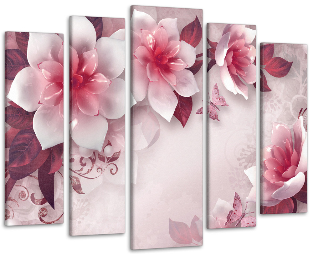 Модульная картина в гостиную / спальню Абстракция Цветы Art-410_5 ( 80х118см ) 105x150 см Киев - изображение 1