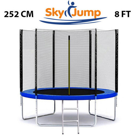 Батут SkyJump 252 см до 150 кг з сіткою і сходами спортивний ігровий Київ - фото 1