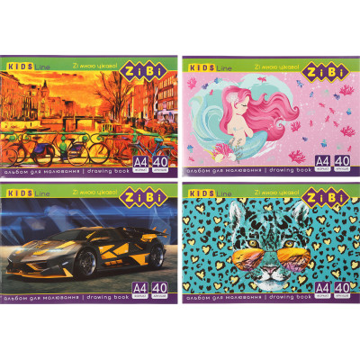 Альбом для рисования ZiBi А4, KIDS Line 40 листов, на скобе (ZB.1426) Винница - изображение 1