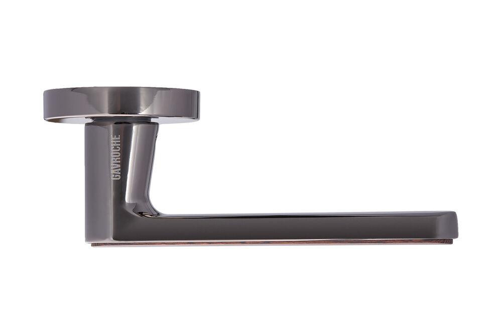 Ручки дверні Gavroche BARIUM  BN/BO чорний нікель з вставкою коричневий дуб Київ - фото 2