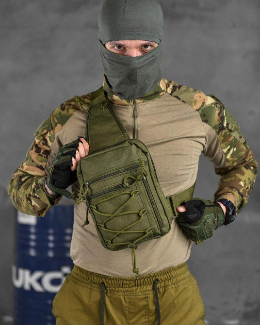 Сумка-слінг тактична з однією лямкою SILVER KNIGHT oliva ВТ6748 Одеса - фото 1