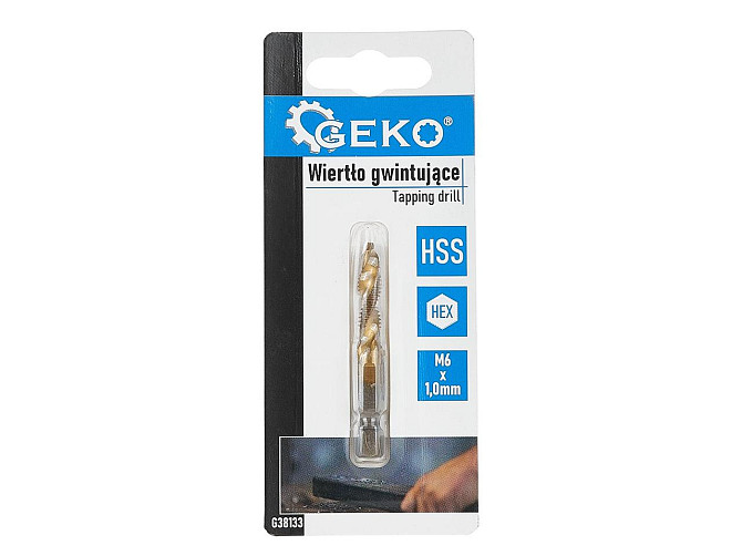 Мітчикове свердло "GeKo" HSS-tyt M 6 x 1,0  з хвостовиком для шуруповерта Hex E6,3 (1/4") 6 Стрый - изображение 3